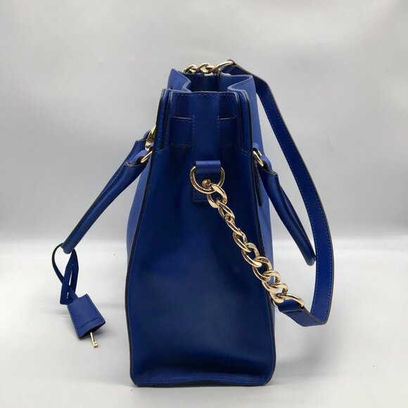 Michael Kors Dark Blue Saffiano Leather Hamilton Tote Bag - Picture 3 of 10